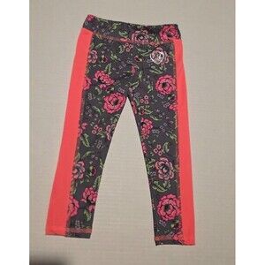 Body Glove Girls 2T Floral Athletic Leggings Pink and Grey